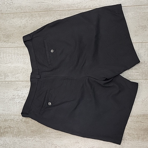 Tommy Bahama Black Chino Shorts Mens 34 Gray 100% Silk Pleated - Picture 6 of 6